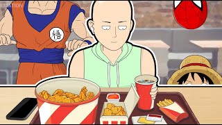 Fast Food ASMR🍗🍟 / Look Who's Stealing Saitama's Food?! /  ASMR Animation