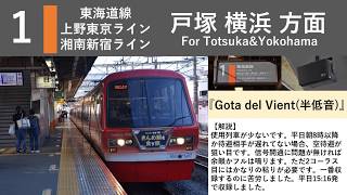 【標準メロディー】大船駅 発車メロディー (暫定版)「Gota del Vient」「Cielo Estrellado」「Water Crown」