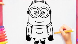 how to draw a MINION easy step by step