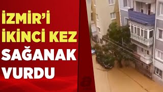 İzmir'i sağanak sonrası sel vurdu! Yollar göle döndü | A Haber