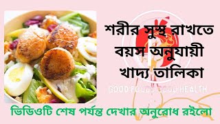 শরীর সুস্থ রাখতে আপনার দৈনন্দিন খাদ্য তালিকা good foods good health