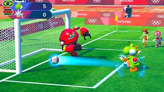 Mario and Sonic at the Tokyo 2020 Olympic Games Football Team Yoshi vs Team Shadow , Sliver , Peach