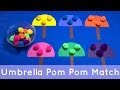 Umbrella Pom Pom Match - Preschool Activity For Fine Motor Development and Math