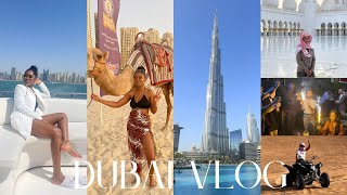 DUBAI TRAVEL VLOG:Yacht tour, Burj Khalifa,Desert Safari,ATVs, Day trip to Abu Dhabi |BIRTHDAY VLOG