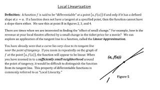 Tangent lines and local linearity