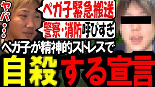 ぺ〇子が精神的ストレスで緊急搬送後に自〇する宣言...M氏劇場はクライマックスを迎える 〔なあぼう/ツイキャス/切り抜き/M氏〕