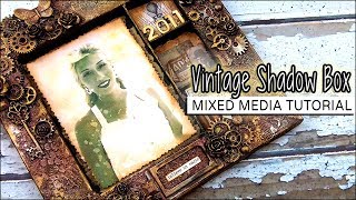 Mixed Media Tutorial: Vintage Shadow Box ✩ ShiraStudio