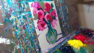 How To Paint Roses Alla Prima - Impressionism - Oil Painting Session by Artist Jose Trujillo