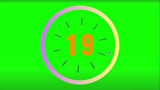 57 seconds countdown timer with number display & with Alarm 🔔|Greenscreen | copyright free