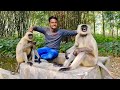 Funny moments with angry monkey || Angry man vs Hungry Monkey || Mobi Ashique