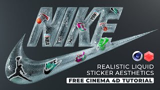 💦 CREATE FLUID NIKE LOGO AESTHETICS WITH STICKERS 💦 INSPIRED BY VINCENT SCHWENK - CINEMA 4D TUTORIAL