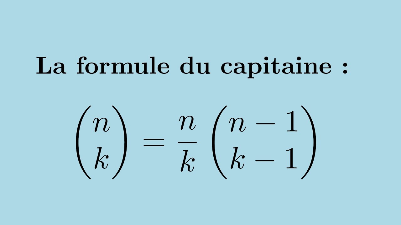 Coefficient Binomial : La Formule Du Capitaine - YouTube