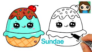 How to Draw an Ice Cream Sundae Easy | Squishmallows