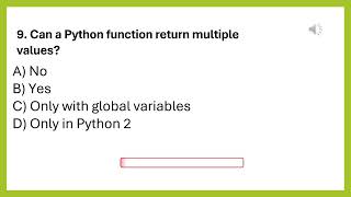 Python Quiz – Functions-Part(1)