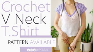 Crochet V Neck T Shirt | Pattern \u0026 Tutorial DIY