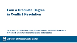 Earn a Graduate Degree in Conflict Resolution