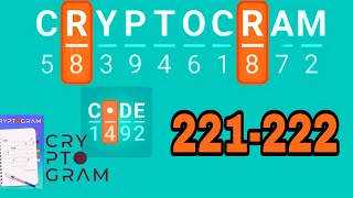 CRYPTOGRAM Word Logic Puzzles level 221 222