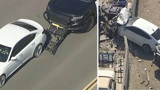 Chase ends in violent crash, standoff after deputies attempt stop with grappler device