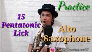 15 Lick Pentatonic C#m Saxophone ( Em piano )