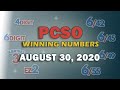 P326M Jackpot Ultra Lotto 6/58, EZ2, Suertres, and Superlotto 6/49 | August 30, 2020