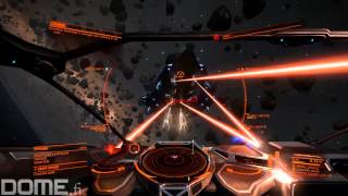 Elite Dangerous - space combat in asteroid field and escaping python
