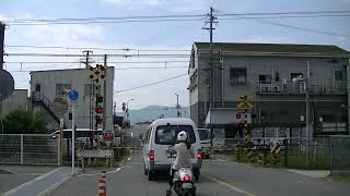 00760　岡崎前駅の近くの西側の踏切　和歌山電鐡貴志川線