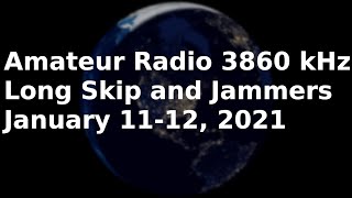 Amateur Radio 3860 kHz:  Long Winter Skip and Jammers | 75 Meters | Shortwave Listening