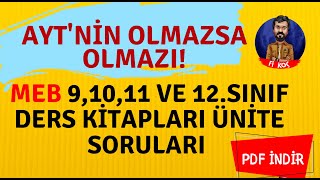 AYT’de Derece Yapmanın Anahtarı MEB Kitapları! Sizler İçin Sorular Derlendi! İNDİR! #2020yks