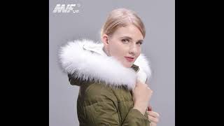 MWFur wholesale detachable fake raccoon fur collar for clothing raccoon fur trim for coat