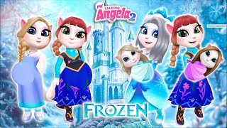 My Talking Angela 2 | Frozen | Pregnant Elsa VS Pregnant Anna with her daughters | cosplay