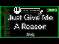 Just Give Me A Reason (HIGHER +3) - P!nk - Piano Karaoke Instrumental