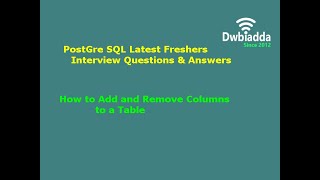 How to Add and Remove Columns to a Table | PostgreSQL Tutorial