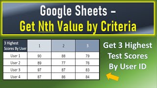 Google Sheets Get 3 Highest Values based on Criteria