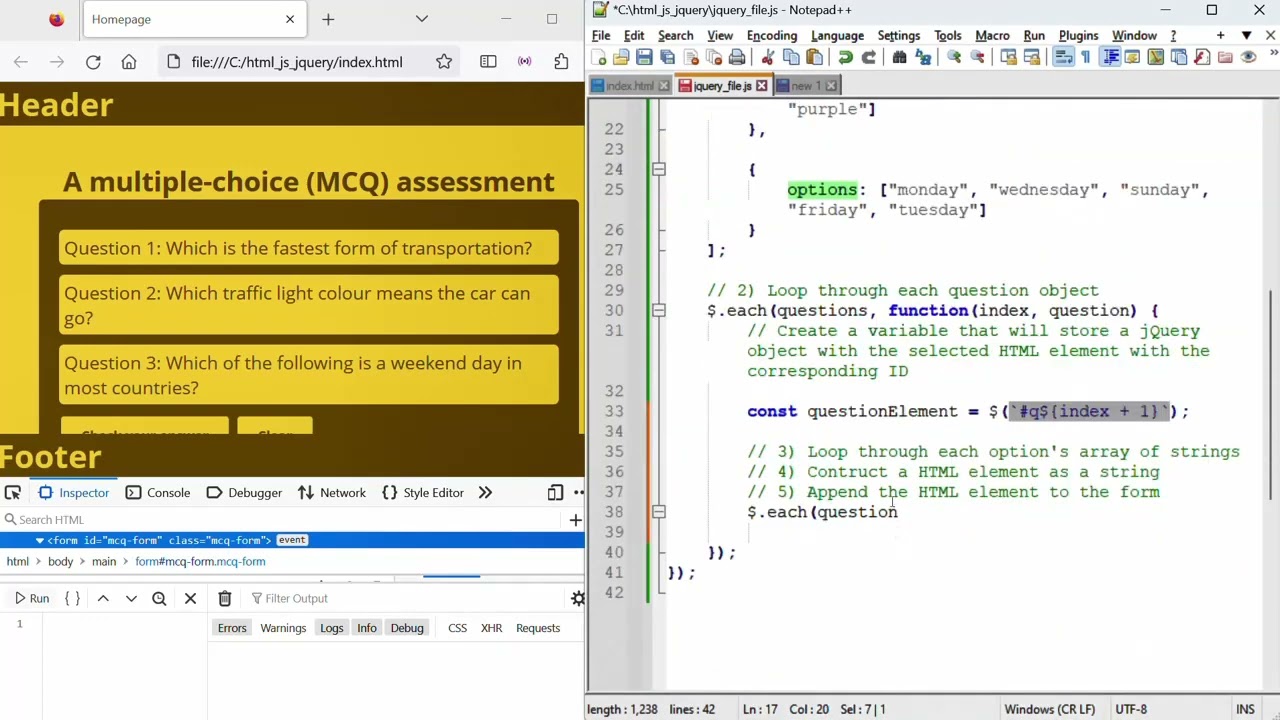 JQuery 7: Populate Values From A JQuery Array Into Html As Radio ...