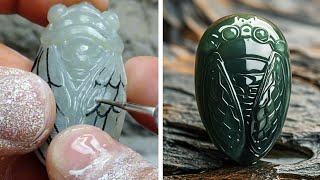 Immersive carving of cicada jade