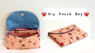 💎Diy pouch bag with zipper & layer | Free Template DOWNLOAD【用这种方法制作手握包比其他方法容易多了！】