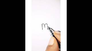 M hand art /Alphabet drawing M/easy & beautiful hand drawing  #handart #satisfying #viral #challenge