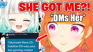 Kiara DMs Mint After Learning She's Her Most-Watched Creator and Gets an Instant Reply【Hololive EN】