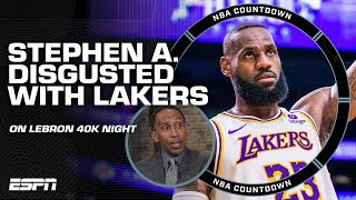 Stephen A. reacts to Lakers losing on LeBron's historic night: I'm DISGUSTED! | NBA Countdown
