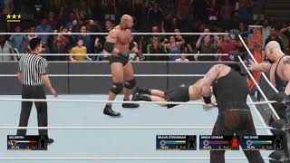 WWE GOLDBERG VS BROCK LESNER & BIG SHOW & BRAUN STROWMEN