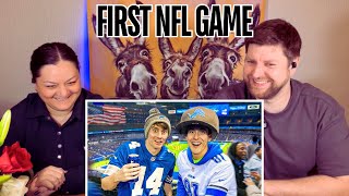 Two Brits go to an NFL game for the first time! | REACTION