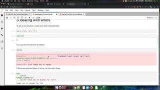 debugging python and addressing errors