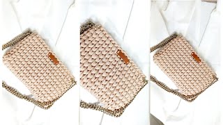 EASY CROCHET CLUTCH FOR BEGINNERS | KNITTED YARN CLUTCH | @feitoamaoporisa