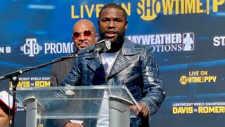 FLOYD MAYWEATHER’S FIRST WORDS ON GERVONTA VS ROLANDO ROMERO; TELLS FANS TO EXPECT A HELL OF A FIGHT