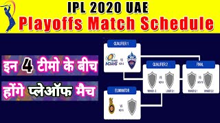 IPL 2020 UAE- FINAL PLAYOFFS MATCH FULL SCHEDULE ,FIXTURE & TIME TABLE ANNOUNCED