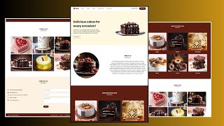 Make A Cake Shop Website Using HTML CSS | Step-By-Step Tutorial | HTML CSS Website Design