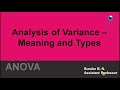 I Analysis of Variance I ANOVA I Introduction I