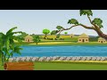 Cartoon background||countryside village background ||no copyright