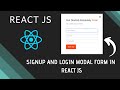 Create A Sign Up and Login Modal Form In React JS