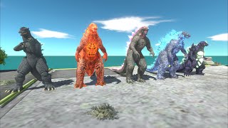 Evolution of Godzilla rescue old type Godzilla away from capture by Anguirus